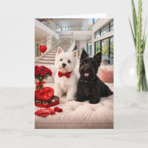 Carte de la Saint-Valentin Westie & Scottie