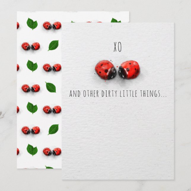 Carte de la Saint-Valentin XO HUGS AND KISSES BUGS (Devant / Derrière)