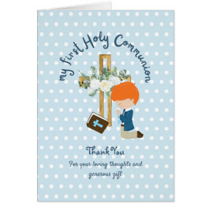 Carte de la Sainte Communion Merci du garçon - Che
