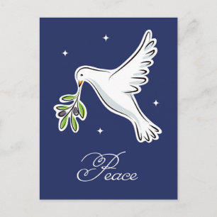 Carte de la saison de la colombe blanche avec le t