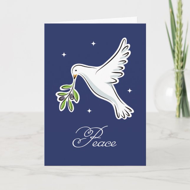 Carte de la saison de la colombe blanche avec le t (Devant)