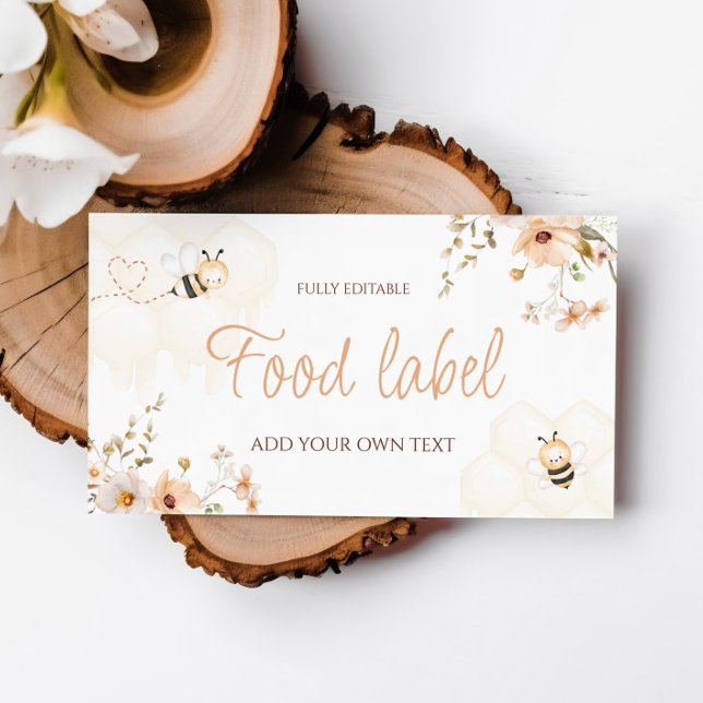 Carte de la tente de Baby shower d'abeilles au mie (Créateur téléchargé)