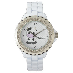 Carte de la vache Cute kawaii montre femme