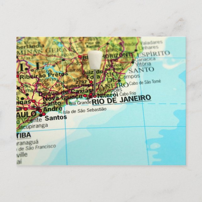 Carte de la ville brésilienne de Rio de Janeiro (Devant)