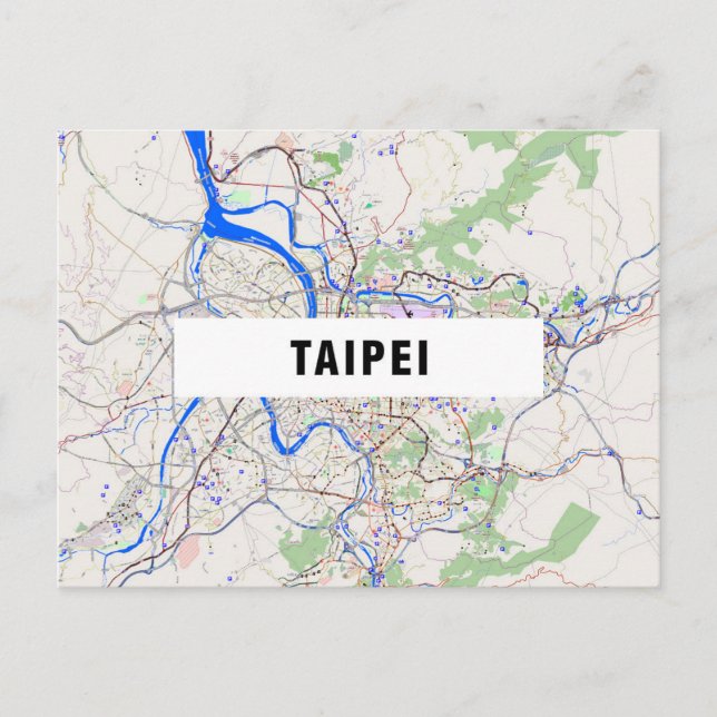 CARTE DE LA VILLE CARTES POSTCARDS ♥ Taipei (Devant)