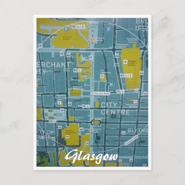 carte de la ville de glasgow (Devant)