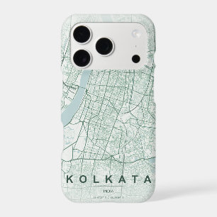 Carte de la ville de Kolkata en Inde, design minim