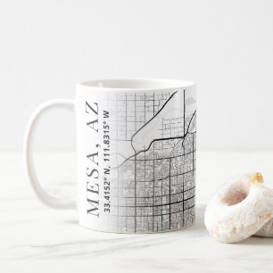 Carte de la ville de Mesa, Arizona   Café Mug