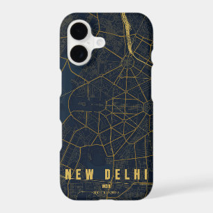 Carte de la ville de New Delhi, Inde, design minim