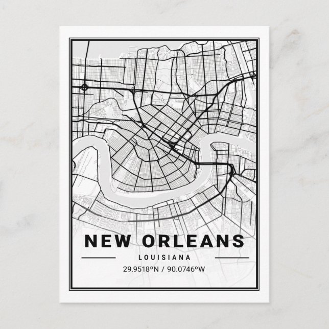 Carte de la ville de New Orleans Louisiane USA Tra (Devant)