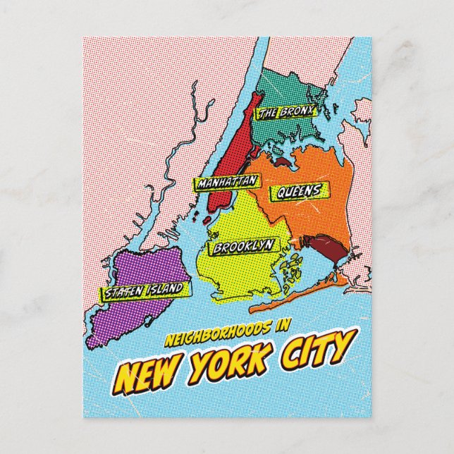 Carte de la ville de New York illustrée par Pop Ar (Devant)