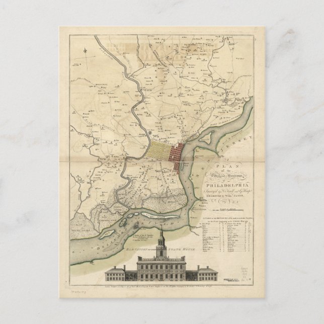 Carte de la ville de Philadelphie en Pennsylvanie  (Devant)