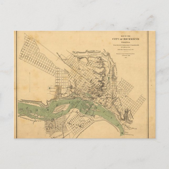 Carte de la ville de Richmond, Virginie (1858-1864 (Devant)
