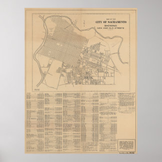 Carte de la ville de Sacramento, 1916 Poster