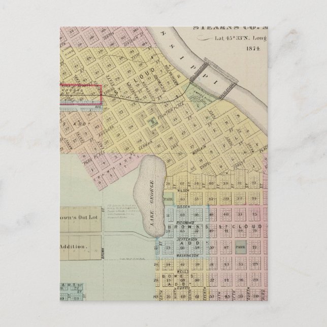 Carte de la ville de St. Cloud, Minnesota (Devant)