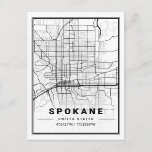 Carte de la ville de voyage de Spokane Washington