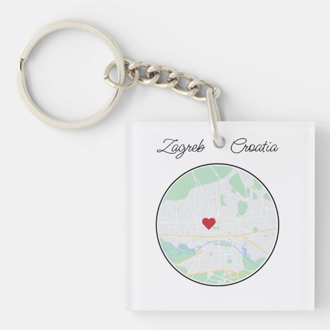 Carte de la ville de Zagreb Coeur (Devant)