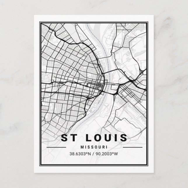 Carte de la ville touristique St Louis Missouri US (Devant)