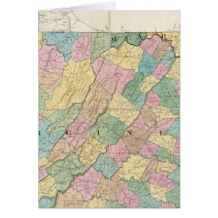 Carte de la Virginie, du Maryland et du Delaware