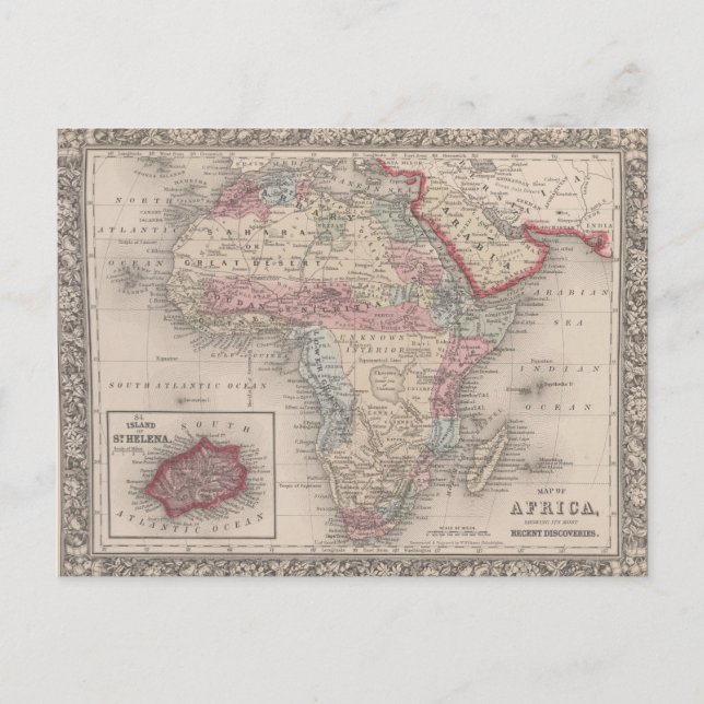 Carte de l'Afrique avec Sainte-Hélène (Devant)
