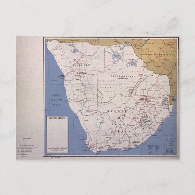 Carte de l'Afrique du Sud (décembre 1961) (Devant)