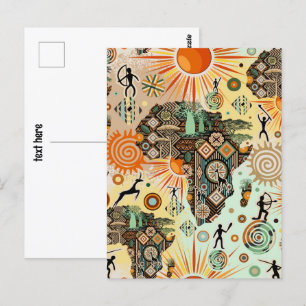 Carte de l'Afrique Motif d'éléments tribaux décora