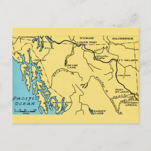 Carte de l'Alaska Carte Postale Vintage