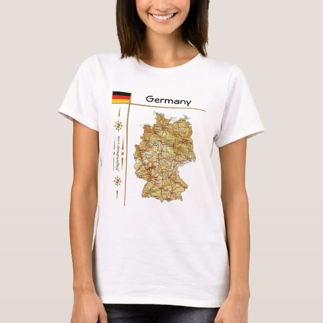 Carte de l'Allemagne + Indicateur + Titre T-shirt (Devant)