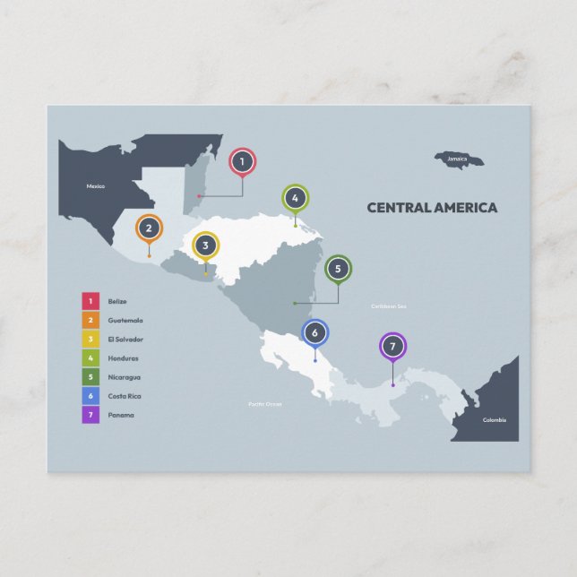 Carte de l'Amérique centrale (Devant)