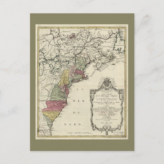 Carte de l'Amérique coloniale par Matthaus Lotter  (Devant)