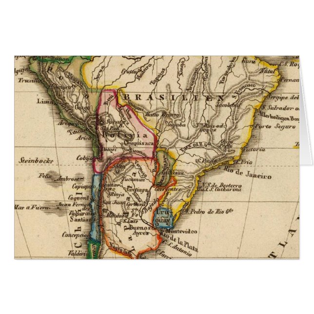 Carte de l'Amérique du Sud (Devant horizontal)