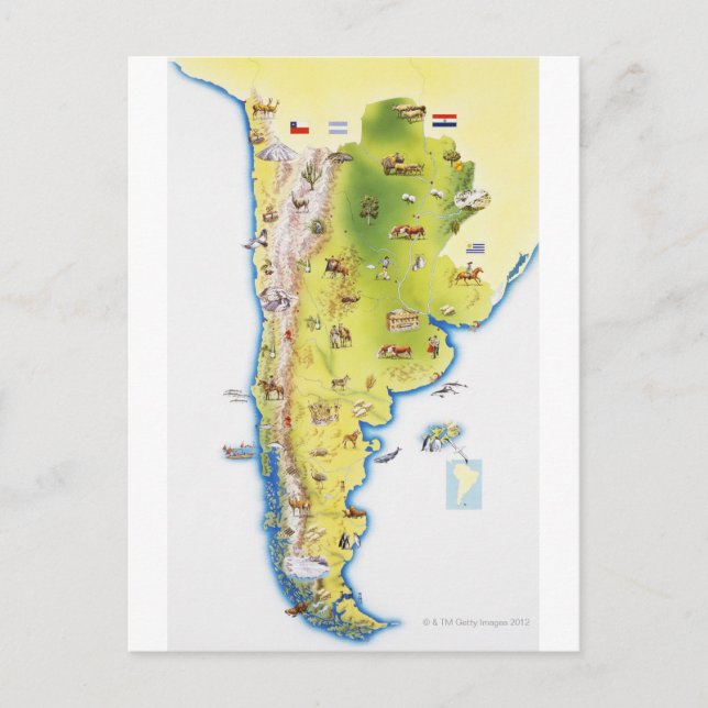 Carte de l'Amérique du Sud (Devant)