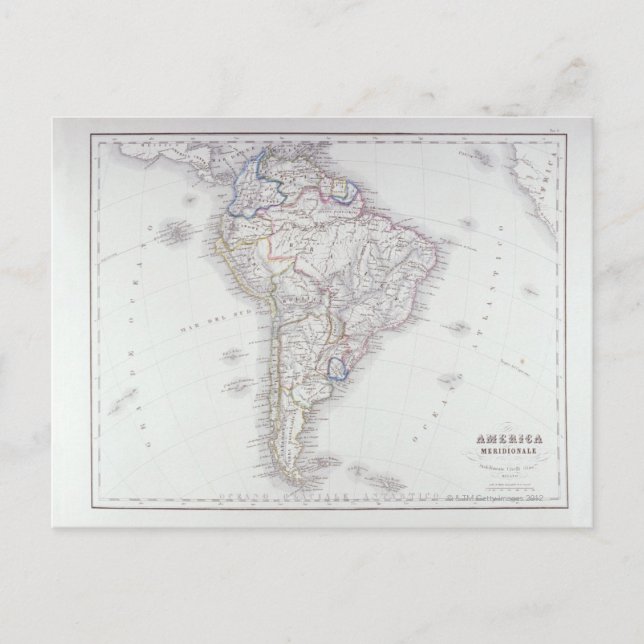 Carte de l'Amérique du Sud (Devant)