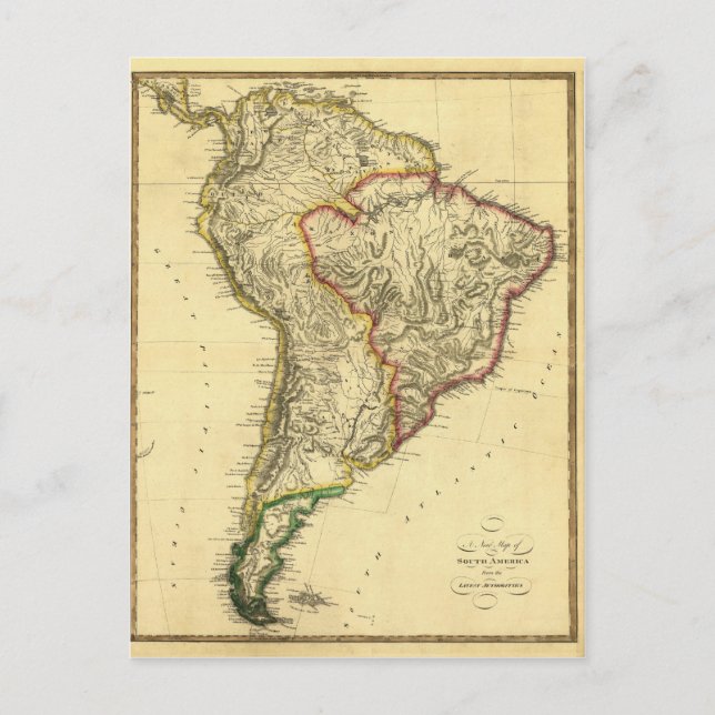 Carte de l'Amérique du Sud de 1817 (Devant)