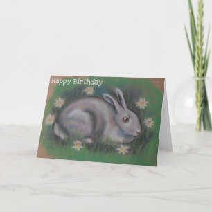 Carte de lapin bunny doux et blanc mignon