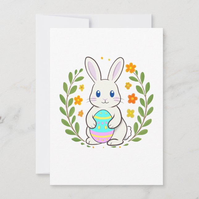 Carte de lapin de Pâques (Devant)