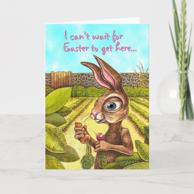 Carte de lapin de Pâques amusante (Devant)