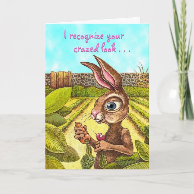 Carte de lapin de Pâques amusante (Devant)