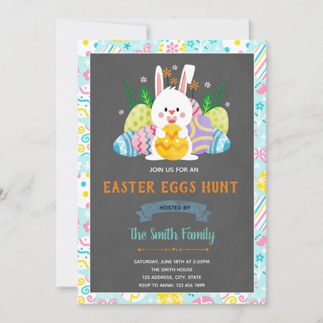 Carte de lapin de Pâques mignon (Devant)