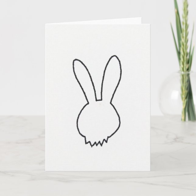 Carte de lapin simple avec contour (Devant)