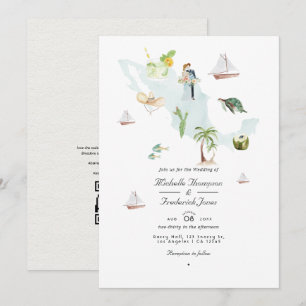 Carte de l'aquarelle du Mexique Code QR RSVP Maria