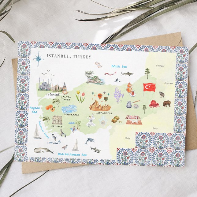 Carte de l'Aquarelle Istanbul, Turquie (Créateur téléchargé)