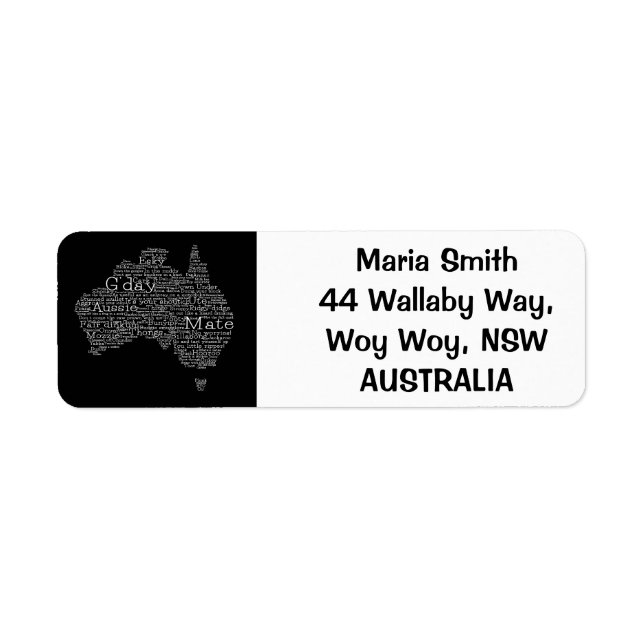 Carte de l'argot australien (Devant)