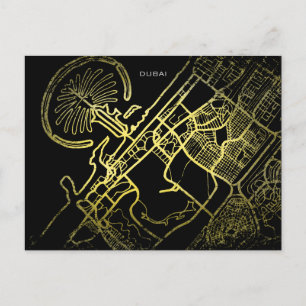 Carte de l'art de style or Dubai  