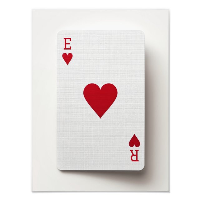 Carte de l'As des Coeurs - Poster des initiales (Devant)