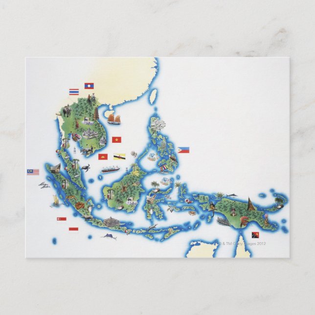 Carte de l'Asie du Sud-Est (Devant)