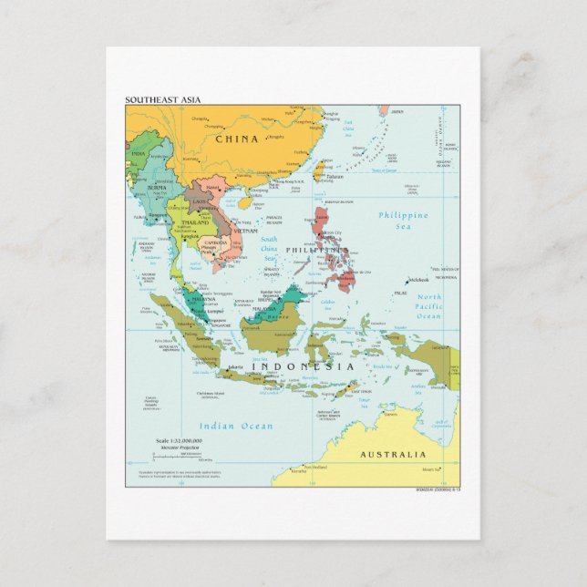 Carte de l'Asie du Sud-Est (Devant)