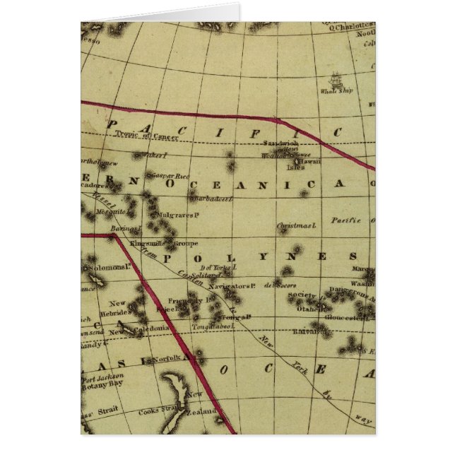 Carte de l'Atlas couleur main de l'océan Pacifique (Devant)