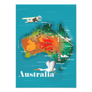 Carte de l'Australie poster Voyage