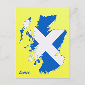 Carte de l'Écosse sur carte postale